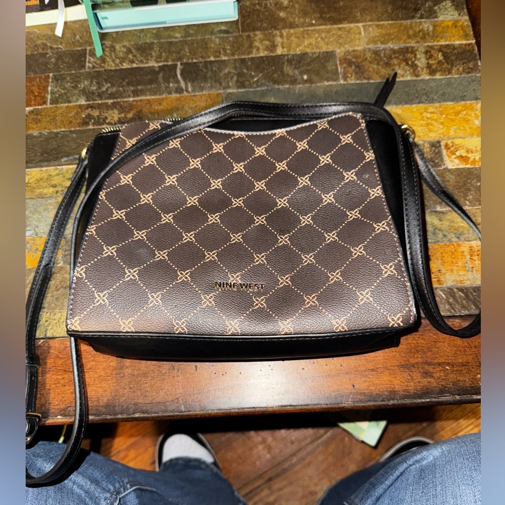 Nine West Black and Brown Messenger Bag